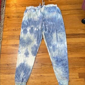 Charlotte Russe Blue Tie-Dye Jogger Sweatpants Women's XL